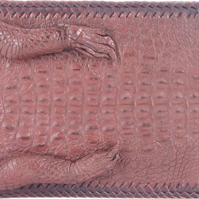 Ví Nam Da Cá Sấu Nguyên Con Vip Huy Hoàng HT2271 (12.5 x 10 cm) - Nâu Đỏ