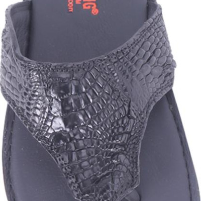 Dép Nam Da Cá Sấu Huy Hoàng HT7219 - Đen