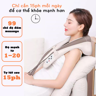 Máy Massage, Đai Mát Xa Đấm Bóp Cổ Vai Gáy, Đau Lưng, Mỏi Lưng Dân Văn Phòng, Phụ Nữ, Đàn Ông, Người Già Legaxi