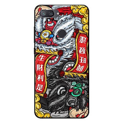 Ốp in cho Xiaomi Mi 8 Lite Lân Trắng Đen - Hàng chính hãng