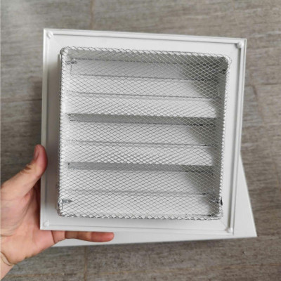 Miệng gió louver nan Z 250x250mm kèm lưới chắn côn trùng tránh hắt mưa