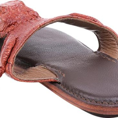 Dép Nam Da Cá Sấu Gù Đầu Huy Hoàng HT7226 - Nâu Đỏ