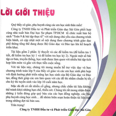 Toán Lớp 9 Với Các Bài Toán Thực Tế