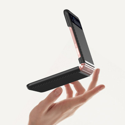 Ốp lưng dành cho Samsung Galaxy Z Flip 3 hiệu X Level lưng da chống sốc chống vân tay chống bẩn - Hàng nhập khẩu
