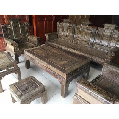 bộ bàn ghế âu á tay hộp trương voi gỗ mun đuôi công đẹp