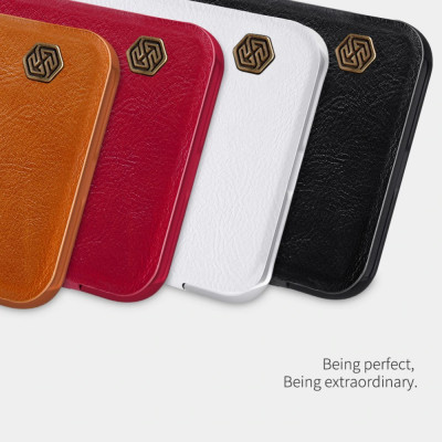 Bao case da cho iPhone 11 Pro hiệu Nillkin Qin (có ngăn đựng thẻ, mặt da tinh xảo) - Hàng chính hãng