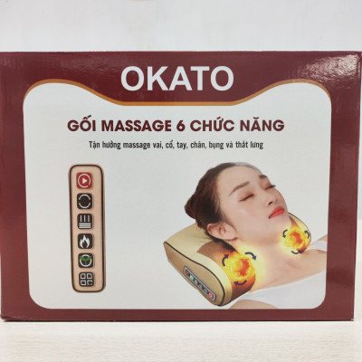 Gối massage cổ vai gáy thắt lưng kết hợp xoa bóp chườm nóng giúp giảm đau hiệu quả
