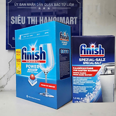 Viên rửa bát Finish 85 viên + Muối Finish 1,2kg + Tặng 3 viên Finish