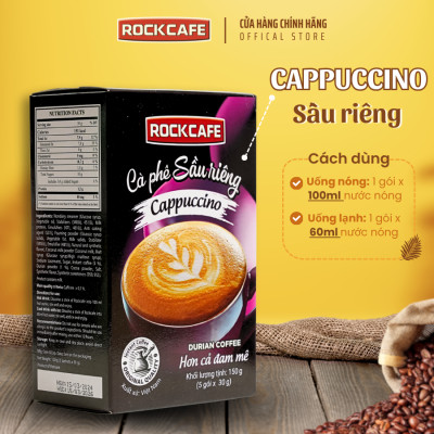 ROCKCAFE - CAPPUCCINO SẦU RIÊNG (5 gói x 30 gram)