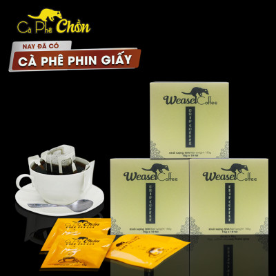Combo: cà phê chồn phin giấy (10 gói x 15g)+ bột kem pha cà phê 170g