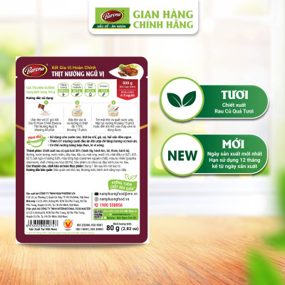 Combo 3 gói Xốt Gia vị hoàn chỉnh Barona - Thịt Nướng Ngũ Vị 80g
