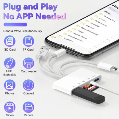 Đầu Đọc Thẻ Nhớ SD TF Micro SD Chân Type C Type A USB 3.0 Dùng Cho iPhone, iPad, Điện Thoại Android, Máy Tính, PC, Laptop, Máy Ảnh – Hàng Nhập Khẩu