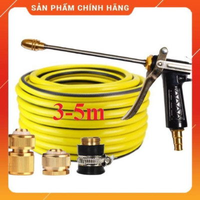 Bộ dây vòi xịt nước ️ , tăng áp 3 lần, loại 3m, 5m 206318Vđầu đồng, cút đồng+ túi đựng bút