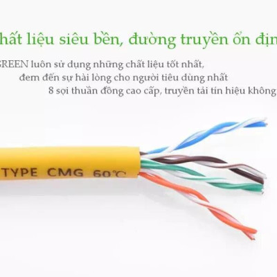 Ugreen UG11231NW103TK 2M màu Vàng Cáp mạng LAN CAT5E UPT - HÀNG CHÍNH HÃNG