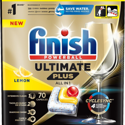 Viên rửa bát Finish quantum Ultimate Plus 70 viên Hương Chanh