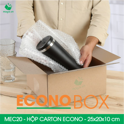 MEC20 - 25x20x10 cm - Combo 20 thùng hộp carton trơn siêu tiết kiệm ECONO