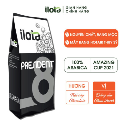 Cà Phê ILOTA 8 President Arabica Cầu Đất Specialty coffee rang xay nguyên chất Dạng Bột Amazing Cup 2021 250gr
