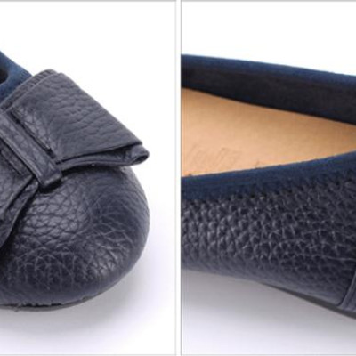 Giày Nữ Búp Bê Da Bò Huy Hoàng HT7908 - Xanh Đen