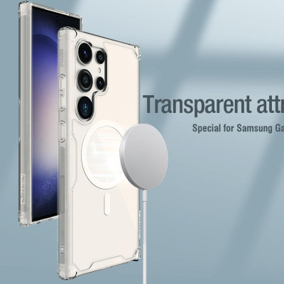 ỐP LƯNG dành cho Samsung Galaxy S25 Ultra , S24 ULTRA 5G NILLKIN NATURE TPU PRO hỗ trợ sạc không dây - Lưng kính trong PC + Viền nhựa dẻo TPU - Hàng chính hãng