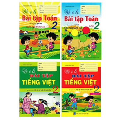 Sách - Vở Ô Li Bài Tập Toán Lớp 2 + Vở Ô Li Theo Mẫu Chữ Lớp 2 - Bám Sát SGK Chân Trời Sáng Tạo - Bộ 4 Cuốn - Hồng Ân