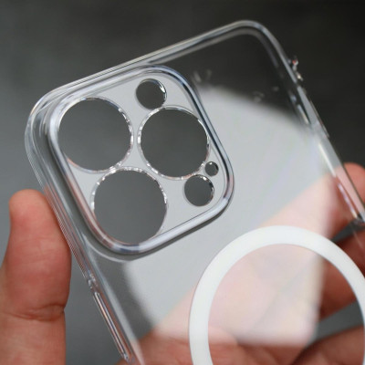 Ốp lưng trong suốt sạc từ tính bảo vệ camera cho iPhone 16 Pro Max, iPhone 16 Pro, iPhone 15 Pro Max, Iphone 15 Pro hiệu Memumi Glitter Magnetic - Siêu Mỏng 0.3mm, Tích Hợp Sạc Không Dây Từ Tích Magnetic, Lực Hút Mạnh, Chắc Chắn - Hàng nhập khẩu
