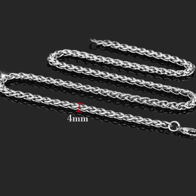 Dây chuyền cao cấp đẹp nam titan thép không gỉ bông dừa xoắn trangsucpt kích cỡ 3mm trắng PTDCNA16