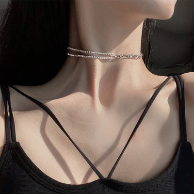 Dây chuyền nữ cá tính mix đá zircon xương đòn phong cách Hàn Quốc