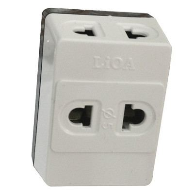 COMBO 3 ổ cắm nối chia 3 chân tròn LIOA  ON3NC5 cao cấp 