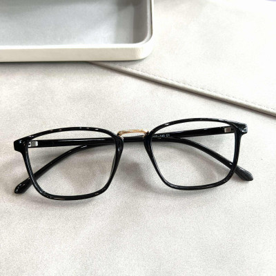 Kính mắt thời trang gọng nhựa dẻo dáng chữ nhật cho nam nữ + Tặng phụ kiện hộp đựng, khăn lau