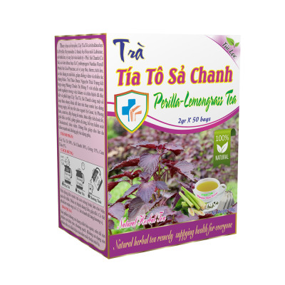 Combo 5 Hộp Trà Tía Tô Sả Chanh (Hộp 50 Túi Lọc x 2g) - Tăng Sức Đề Kháng, Giải Nhiệt Cơ Thể- Nguyên Thái Trang - Thảo Dược Thiên Nhiên - Tốt Cho Sức Khỏe