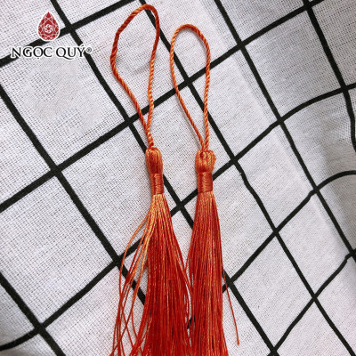 Combo 10 cái dây tua rua trang trí màu cam dài 13cm - Ngọc Quý Gemstones