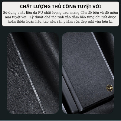 Bao Da Chống Sốc Nillkin Qin Pro Cho Samsung Galaxy Z Fold 6 Bảo Vệ Hoàn Hảo, Thiết Kế Đẳng Cấp - Hàng Nhập Khẩu