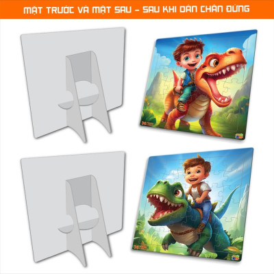 Bộ 2 Tranh Xếp Hình 36 Mảnh Để Bàn 23 x 23 cm - Minh Châu C2-009