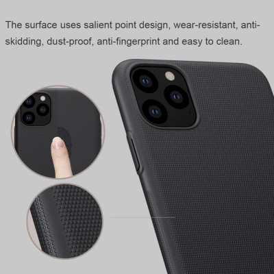 Ốp Lưng Sần chống sốc cho iPhone 11 Pro (5.8 inch) hiệu Nillkin Super Frosted Shield (Đính kèm giá đỡ hoặc miếng dán từ tính) - Hàng Chính Hãng