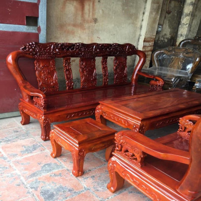 Bộ bàn ghế Minh Quốc Voi gỗ Xà Cừ
