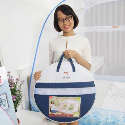 Màn chụp , Mùng chụp đỉnh rộng cao cấp Mộc Miên - Mẫu Xanh Xám Phi Hành Gia 2 cửa ( Hà Nội )