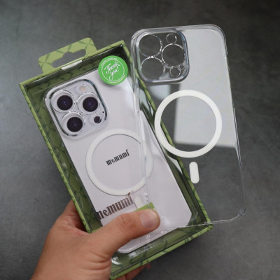 Ốp lưng trong suốt sạc từ tính bảo vệ camera cho iPhone 16 Pro Max, iPhone 16 Pro, iPhone 15 Pro Max, Iphone 15 Pro hiệu Memumi Glitter Magnetic - Siêu Mỏng 0.3mm, Tích Hợp Sạc Không Dây Từ Tích Magnetic, Lực Hút Mạnh, Chắc Chắn - Hàng nhập khẩu