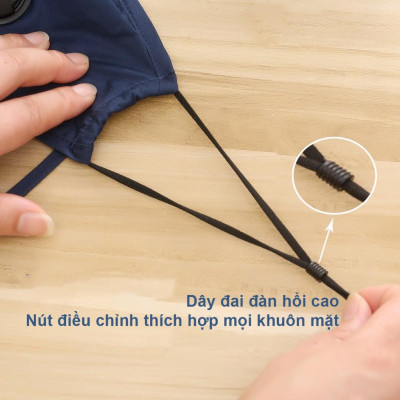 Khẩu trang vải có kính che mắt chống bọt bắn thích hợp cho người lớn và trẻ từ 10 tuổi trở lên- kèm 2 lót than hoạt tính