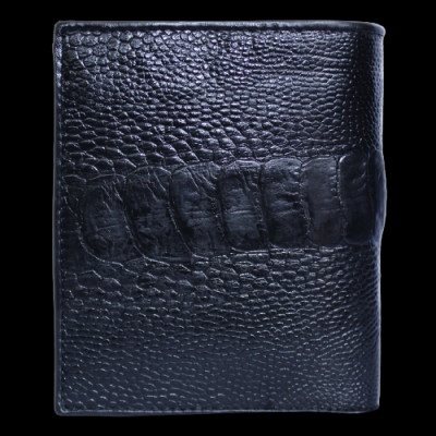 HC2455-56-57-58 - Ví nam Huy Hoàng da đà điểu da chân 2 mặt da kiểu đứng màu đen, nâu đất, nâu đỏ, vàng bò