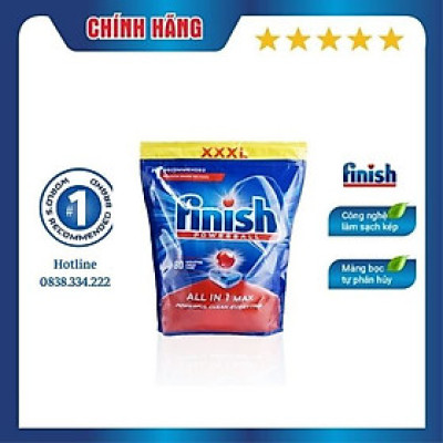 [HCM] Viên rửa chén bát Finish All In One Max 80 viên