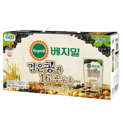 [Date T6/2025] Khay 15 Túi Sữa Đậu Nành Vegemil 190ml Đậu Đen - 16 Loại Ngũ Cốc  (Premium Soymilk)