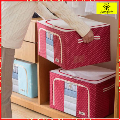 Bộ 2 Túi Đựng Chăn Màn Có Chọn Màu – Combo 2 Túi Vải Quần Áo Khung Sắt Gấp Gọn Cao Cấp Amalife