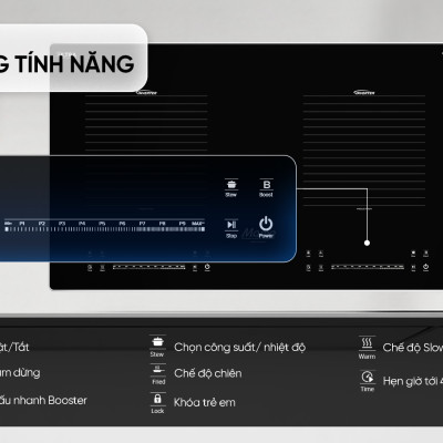 Combo Bếp từ đôi Sunhouse mama MMB-88HL + Máy hút mùi kính cong Sunhouse MAMA MM6707-70, Hàng chính hãng - Bảo hành tại nhà