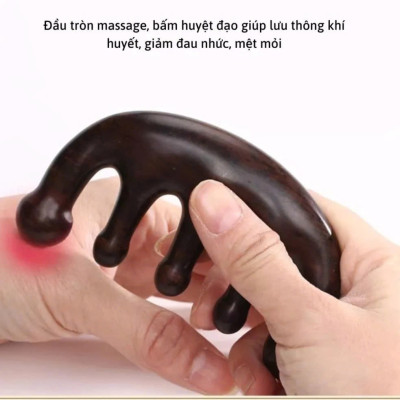 Dụng Cụ day ấn Huyệt Mát xa toàn thân bằng gỗ Đàn Hương Chăm sóc sức khỏe 