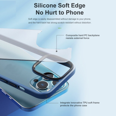 Ốp lưng chống sốc viền cao su cho iPhone 14 Pro (6.1 inch) thiết kế mặt lưng trong suốt Hiệu Rock hybrid tective Case (độ đàn hồi cao, bảo vệ toàn diện, tản nhiệt tốt) - hàng nhập khẩu