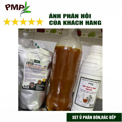 Combo Chế phẩm vi sinh Epic & Mật Rỉ Đường PMP Bộ Ủ Phân Đậu Nành, Trứng, Chuối, Cá, Rác Thải Hữu Cơ