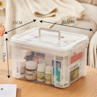 Tủ Hộp Đựng Thuốc Di Động Gia Đình, 2 Tầng Có Quai Xách Nhựa Mika Trong Suốt Nhìn Dõ Đồ Vật  Tủ Thuốc Đựng Dụng Cụ Y Tế Mẫu Mới Tiện Lợi