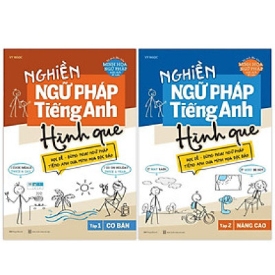 Sách - Nghiền Ngữ Pháp Tiếng Anh Hình Que - Cơ Bản Và Nâng Cao - Combo 2 Tập - Megabook