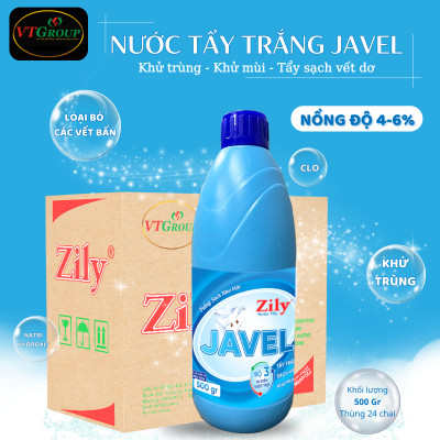 Nước Tẩy Trắng Javel Zily 500g - 24 Chai/Thùng