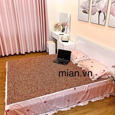 Chiếu Hạt Gỗ Hương Mộc Cao Cấp - Kích Thước 2,2mx2m hạt 1.2cm ( video , hình thật )